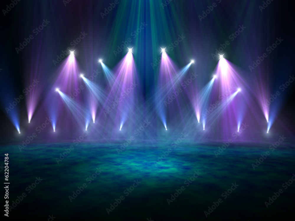 Spotlights on stage