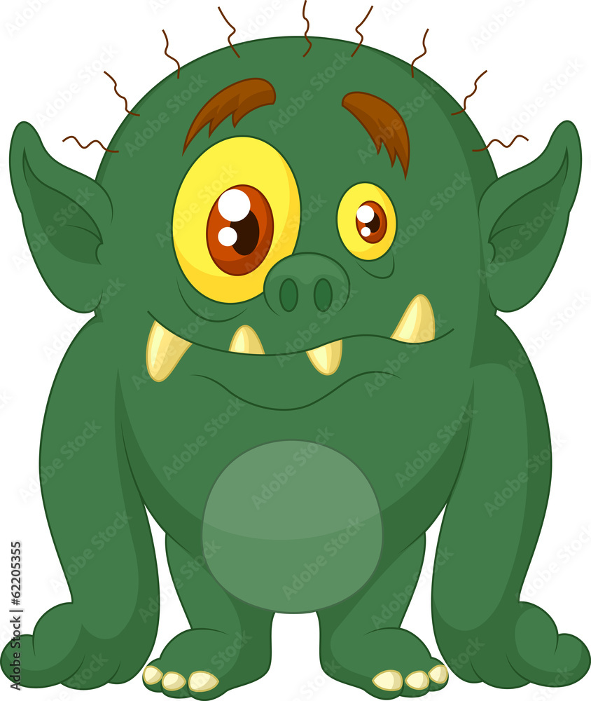 Fototapeta premium Green monster cartoon
