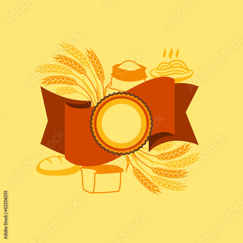 Background with label for the cereal product.