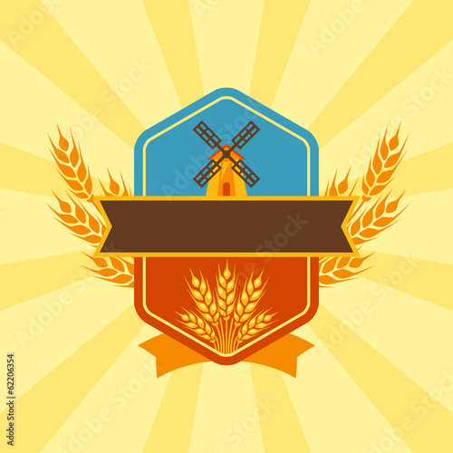 Background with label for the cereal product.