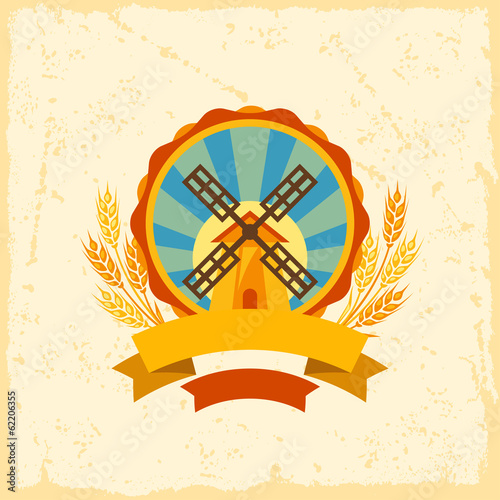 Background with label for the cereal product.