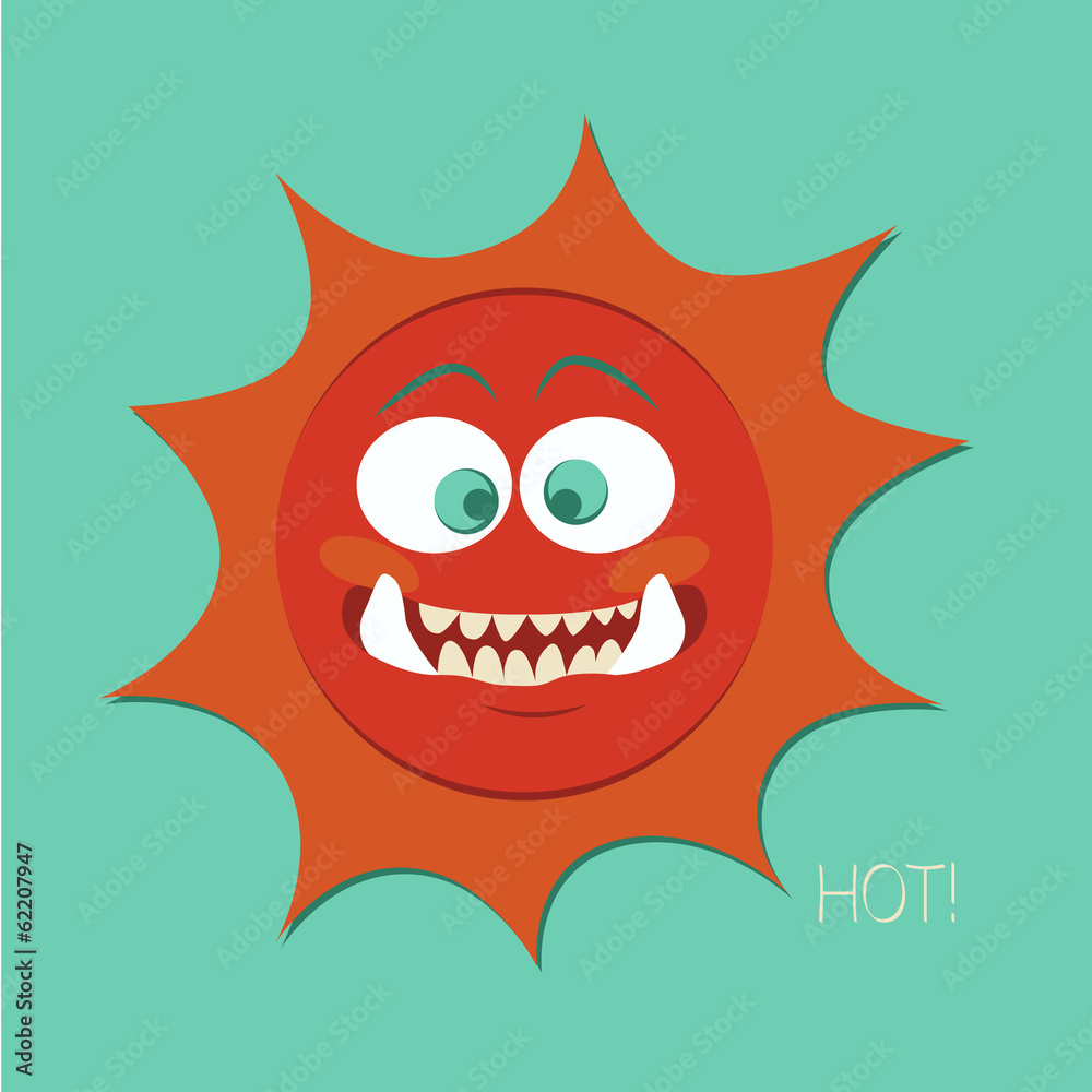 Hand drawn cartoon sun. Childish doodle illustration. Hand drawn cartoon sun. Childish doodle illustration.