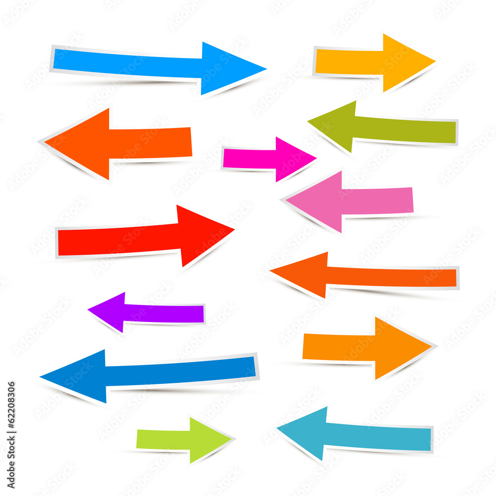 Paper Colorful Arrows Icon Set Illustration Paper Colorful Arrows Icon Set Illustration