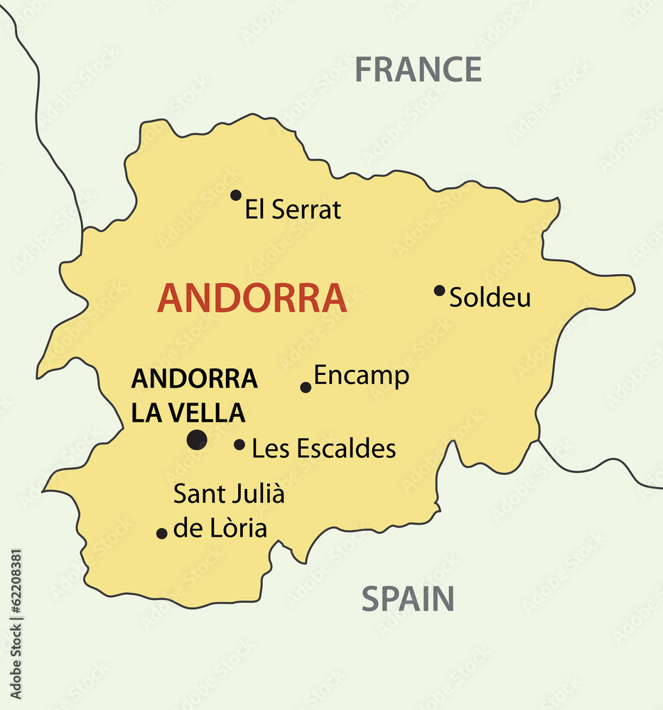 Principality of Andorra - vector map