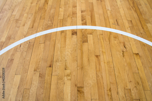line on wooden floor basketball court