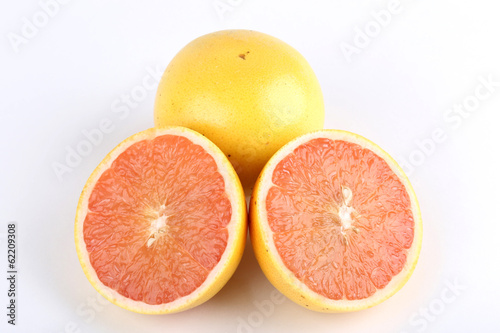 Fresh grapefruit isolated on white background