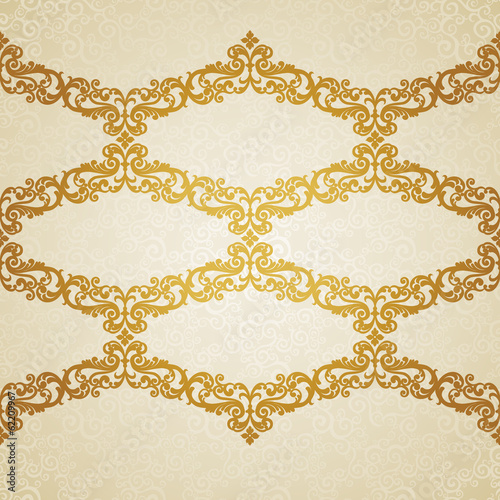 Vector seamless border in Victorian style.