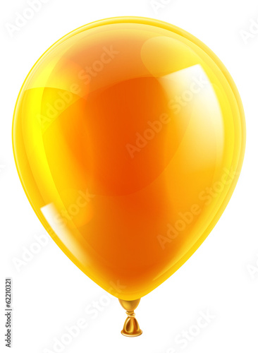 Orange birthday or party balloon