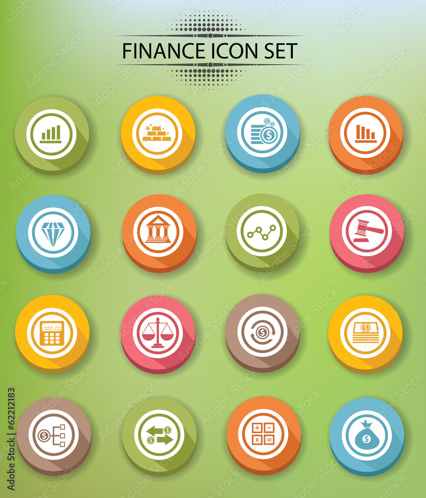 Finance icons,Colorful version,vector