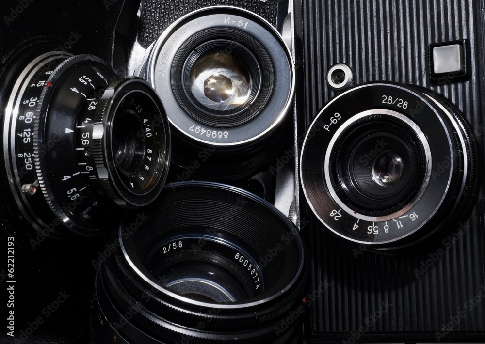 old cameras lenses - obrazy, fototapety, plakaty 