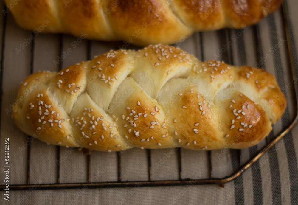 home baked challah loaf