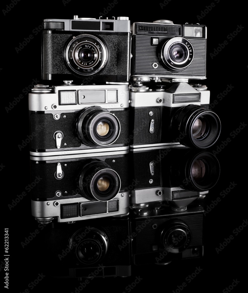 four cameras - obrazy, fototapety, plakaty 