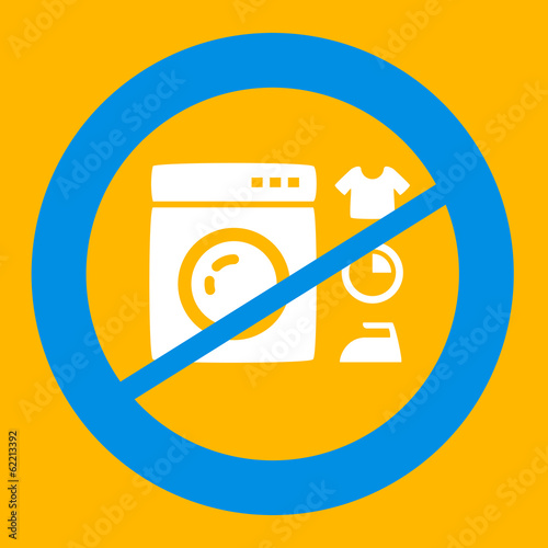 prohibiting sign crosses a washing machine