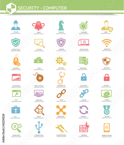 Computer security,Virus computer,Colorful version