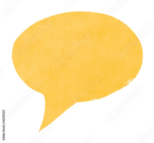 Watercolor Hand-Painted Yellow Speech Bubble