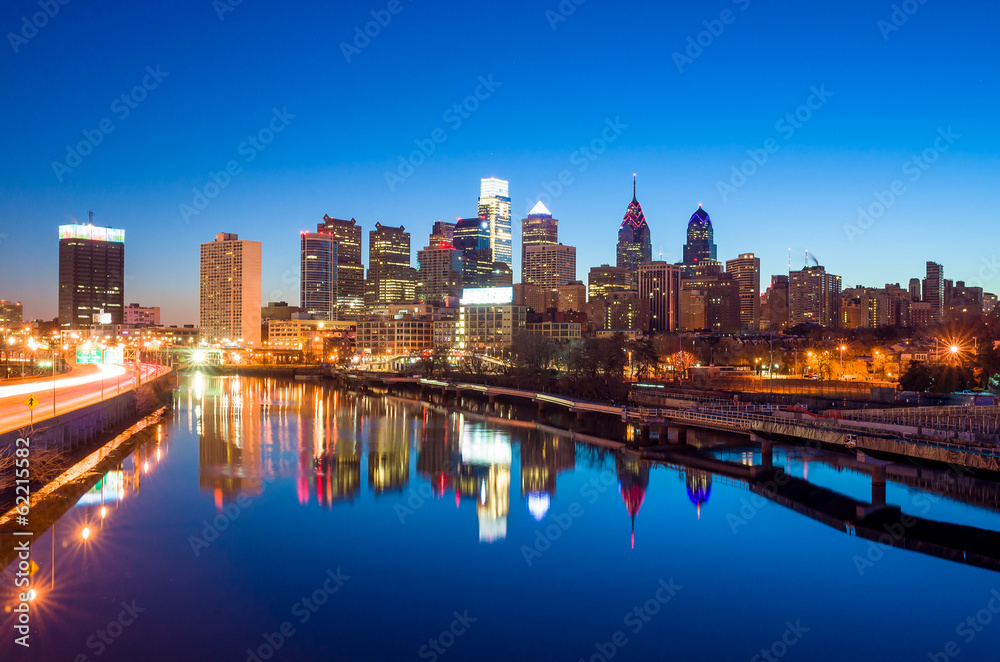 Naklejka premium Downtown Skyline of Philadelphia, Pennsylvania.