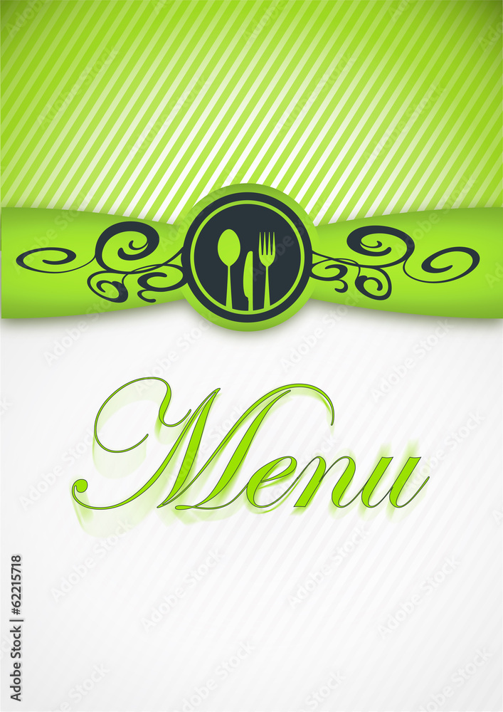 carte menu vertical vert anis