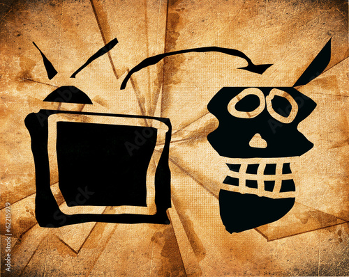 watching tv subliminal message concept