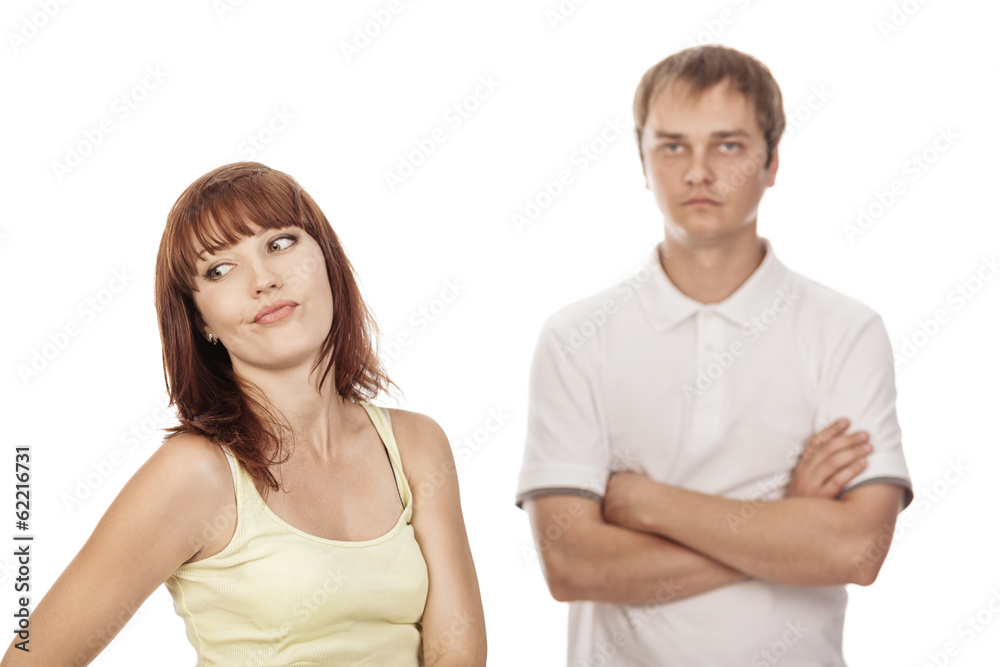 Close-up portrait of young couple,isolated on white background. Close-up portrait of young couple,isolated on white background.