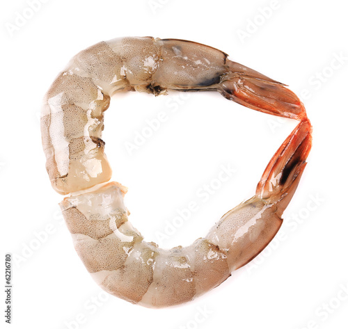 One raw shrimp