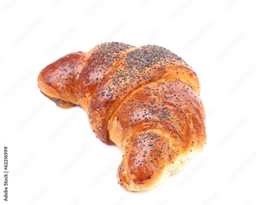Appetizing croissant with poppy. Appetizing croissant with poppy.