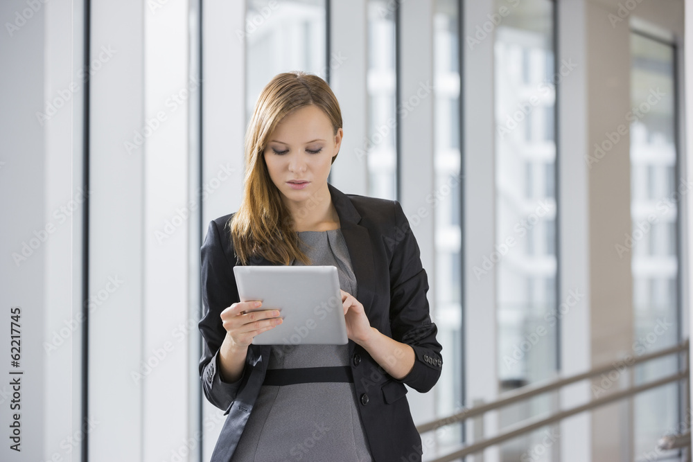 Businesswoman using tablet PC in office Businesswoman using tablet PC in office