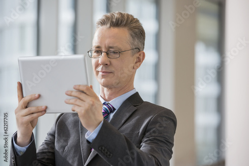 Businessman looking at digital tablet in office