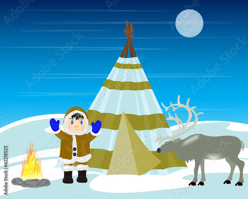 Reindeer breeder on north