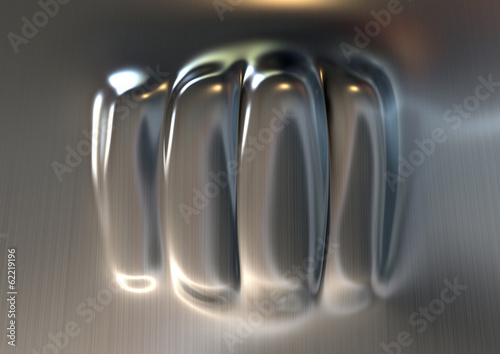 Εκτύπωση καμβά Fist Punched Metal