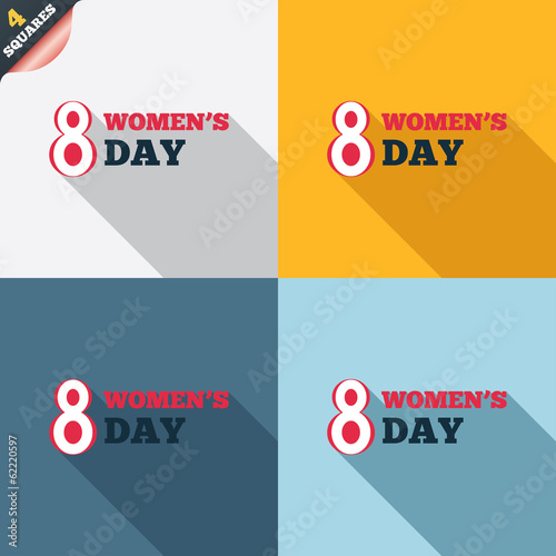 8 March Women's Day sign icon. Holiday symbol.