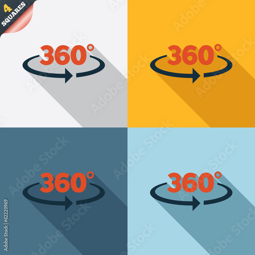 Angle 360 degrees sign icon. Geometry math symbol