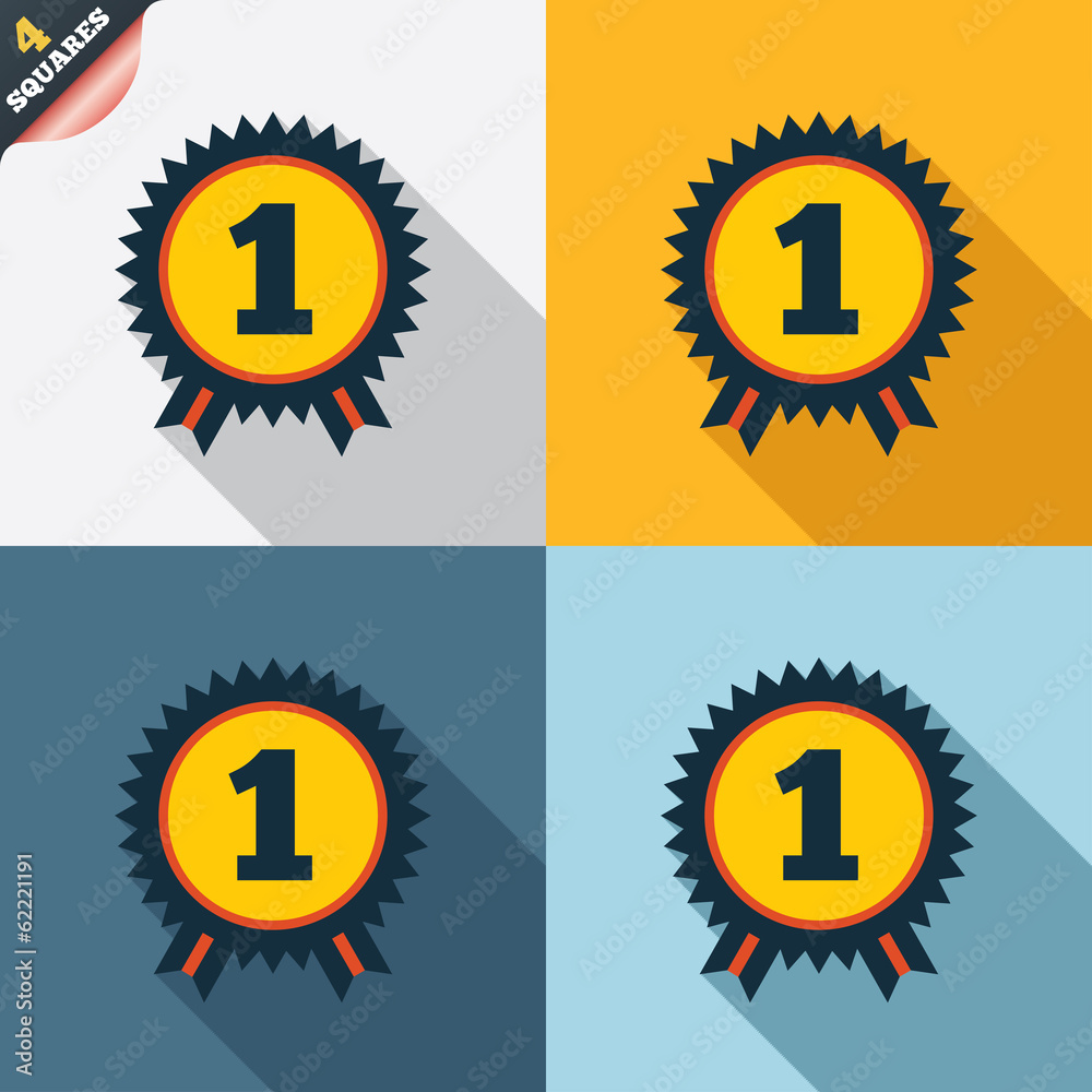 First place award sign icon. Prize for winner. First place award sign icon. Prize for winner.