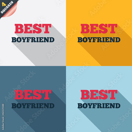 Best boyfriend sign icon. Award symbol.