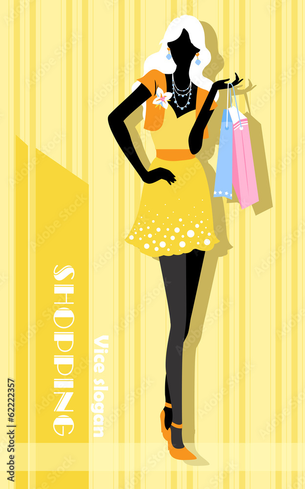 background with fashion girl and shopping bags background with fashion girl and shopping bags