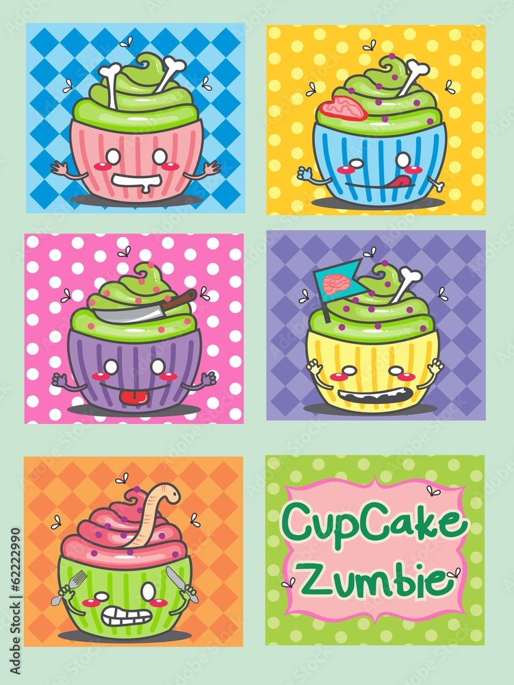 scrapbook - tags, cupcake zumbie