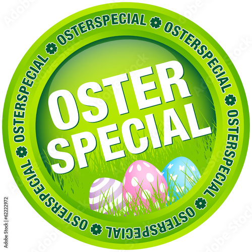 Button "Osterspecial" Ostereier grün/pastell