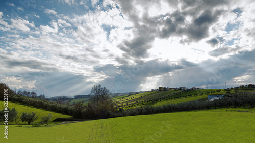 Beautiful spring landscape of the Italian countryside