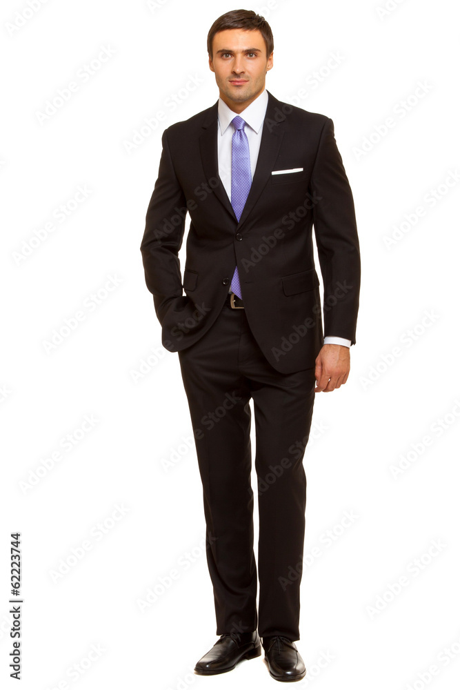 successful businessman. Man in suit and tie. Isolated on white