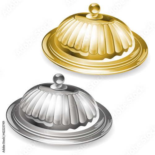 vector illustration of tray and lid on white background