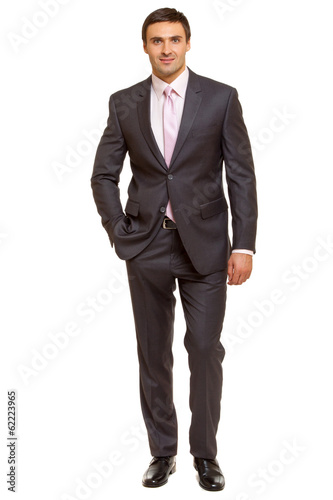 successful businessman. Man in suit and tie. Isolated on white