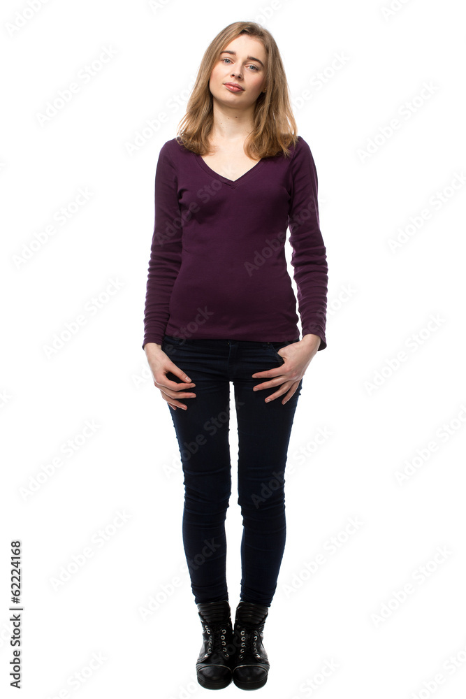 Attractive slender woman in black tights Attractive slender woman in black tights
