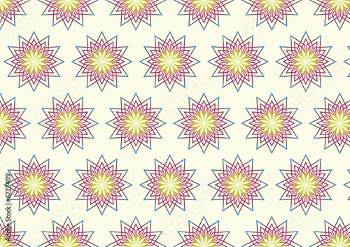 Modern Blossom in Abstract Style Pattern on Pastel Background
