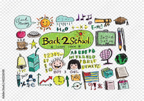 drawing school items Back to School Vector illustration