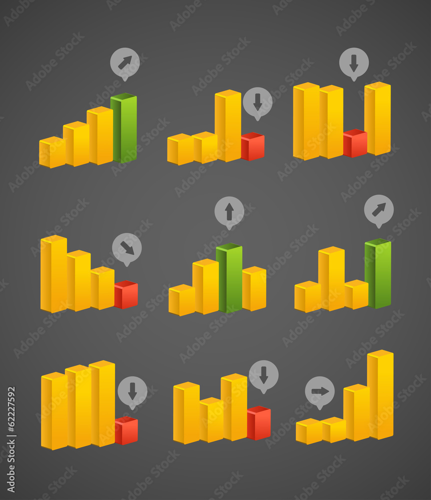 Different charts collection . Vector template