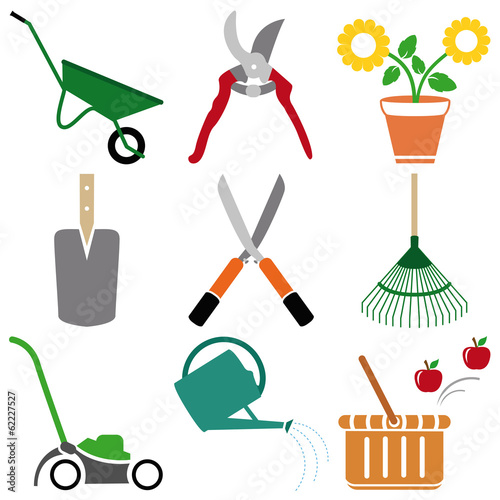 Outils de jardinage - printemps - couleurs