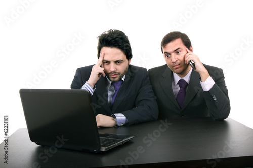 Two business men with laptop computer