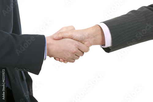 Businessmen shaking hands isolated on white Background