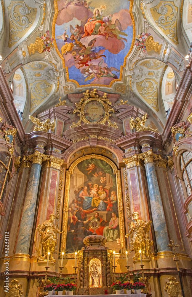 Vienna - Main altar of baroque st. Annes church