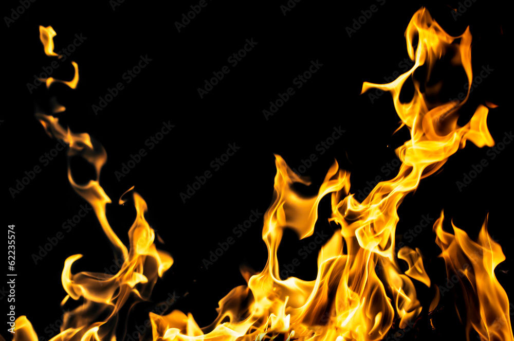 flame fire on black background flame fire on black background