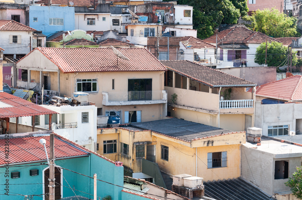 Favela in Sao Paulo. Urban residential region in Sao Paulo city, favela or community.